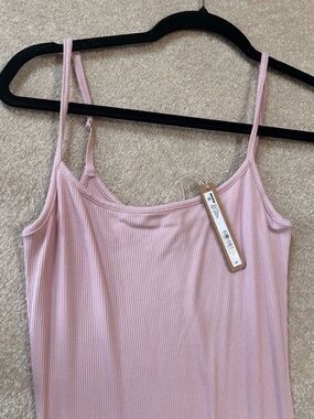 SKIMS Ribbed Maxi Slip Dress in Light Pink